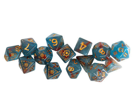 Gamers Guild AZ Sirius Dice Sirius Dice: D&D Cleric Light Blue & Red - 14pc Dice Set GTS