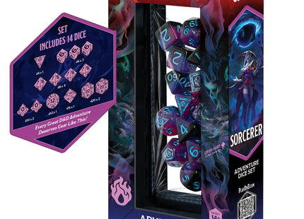 Gamers Guild AZ Sirius Dice Sirius Dice: D&D Sorcerer Purple - 14pc Dice Set (Pre-Order) GTS
