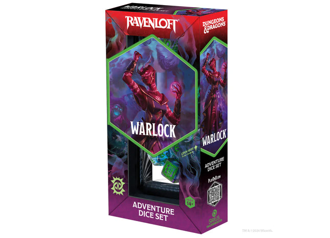 Gamers Guild AZ Sirius Dice Sirius Dice: D&D Warlock Purple & Green - 14pc Dice Set (Pre-Order) GTS