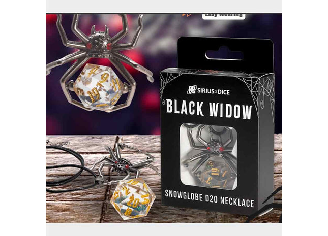 Gamers Guild AZ SIRIUS DICE Sirius Dice: D20 Necklace: Black Widow Southern Hobby