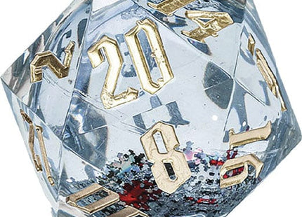 Gamers Guild AZ SIRIUS DICE Snow Globe: 54mm D20 - Silver Ink, Silver Glitter, Red and Green Snowflakes AGD