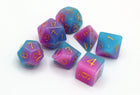 Gamers Guild AZ Snowbright Studio Pink & Blue Glow in the Dark RPG Dice (Pre-Order) Quartermaster Direct