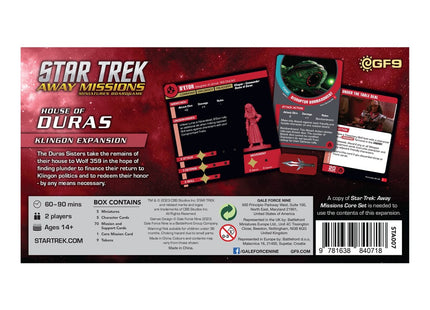 Gamers Guild AZ Star Trek Away Missions Star Trek Away Missions: Duras Sisters Klingon Expansion Battlefront Group