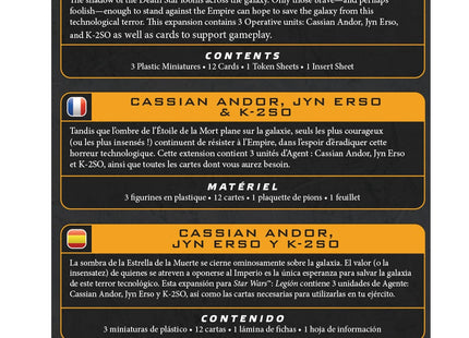 Gamers Guild AZ Star Wars Legion Star Wars: Legion – Cassian Andor, Jyn Erso & K-2SO (Pre-Order) Asmodee