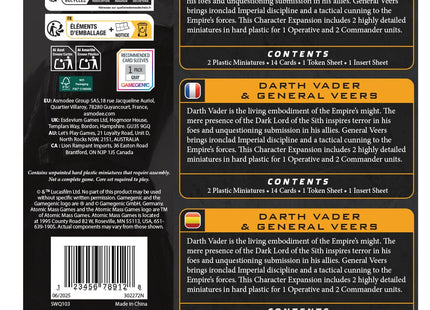 Gamers Guild AZ Star Wars Legion Star Wars: Legion – Darth Vader & General Veers (Pre-Order) Asmodee