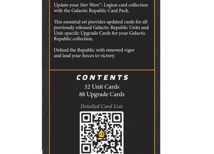 Gamers Guild AZ Star Wars Legion Star Wars: Legion - Galactic Republic Card Pack (Pre-Order) Asmodee