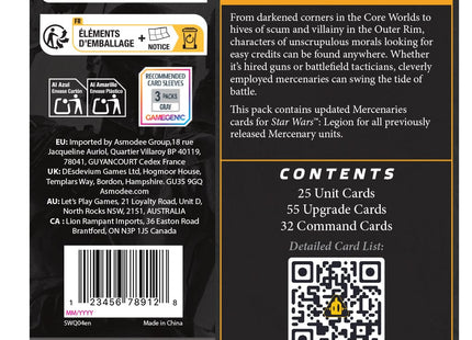 Gamers Guild AZ Star Wars Legion Star Wars: Legion - Mercenary Card Pack (Pre-Order) Asmodee