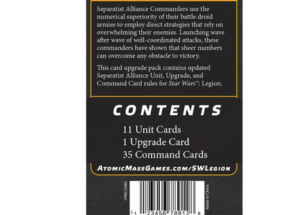Gamers Guild AZ Star Wars Legion Star Wars: Legion - Separatist Alliance Command Card Pack (Pre-Order) Asmodee