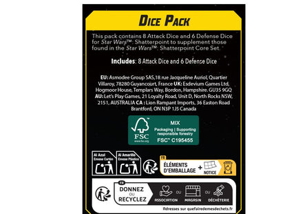 Gamers Guild AZ Star Wars Shatterpoint Star Wars: Shatterpoint - Dice Pack (Pre-Order) Asmodee