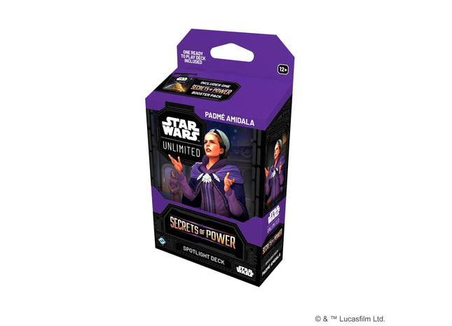 Asmodee Star Wars: Unlimited TCG Secrets of Power Padmé Amidala SPOTLIGHT DECK - Pre-Built 50-Card Ready-to-Play Deck with Booster Pack, Ages 12 , 2 Asmodee Star Wars: Unlimited TCG Secrets of Power Padmé Amidala SPOTLIGHT DECK - Pre-Built 50-Card Ready-to-Play Deck with Booster Pack, Ages 12 , 2
