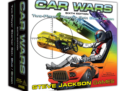 Gamers Guild AZ Steve Jackson Games Car Wars 2 Player Starter Set - Blue/Green (Pre-Order) GTS