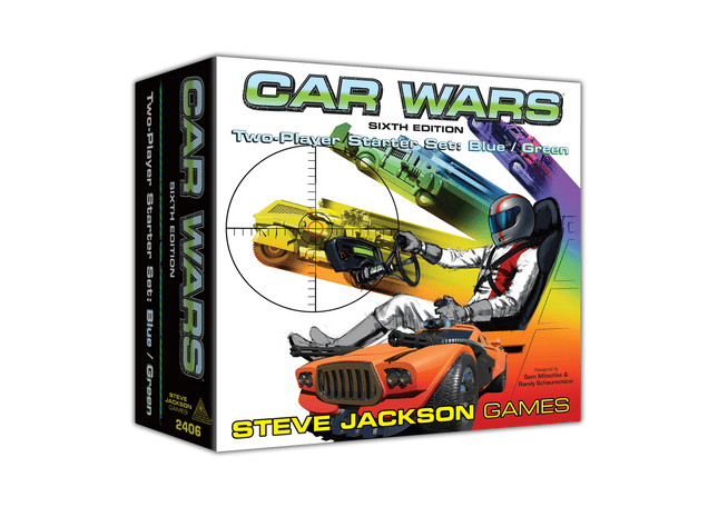 Gamers Guild AZ Steve Jackson Games Car Wars 2 Player Starter Set - Blue/Green (Pre-Order) GTS