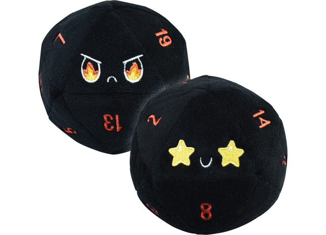 Gamers Guild AZ TeeTurtle D20 Dice Plushie: Starry Eyes & Fire Eyes - Black AGD