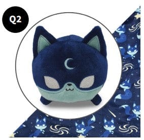 Gamers Guild AZ TeeTurtle Plushie Tote Bag: Dark Blue Moon Foxes Tote Bag + Dark Blue Moon Fox Plushie AGD