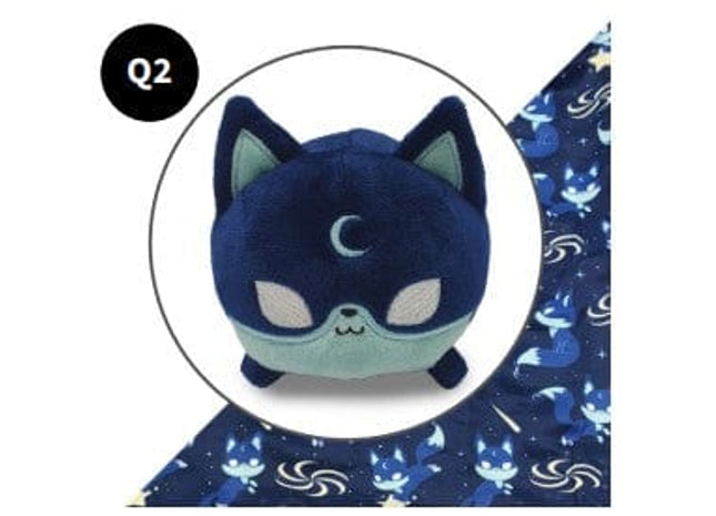 Gamers Guild AZ TeeTurtle Plushie Tote Bag: Dark Blue Moon Foxes Tote Bag + Dark Blue Moon Fox Plushie AGD