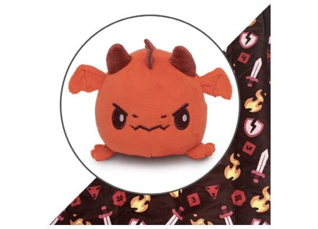 Gamers Guild AZ TeeTurtle Plushie Tote Bag: Dark Red Tabletop Gaming Tote Bag + Red Dragon Plushie AGD