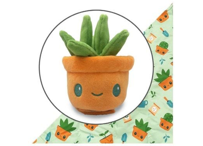 Gamers Guild AZ TeeTurtle Plushie Tote Bag: Green Gardening Tote Bag + Green Succulent Plushie AGD