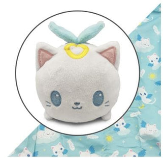 Gamers Guild AZ TeeTurtle Plushie Tote Bag: Light Blue Angel Cats Tote Bag + White Angel Cat Plushie AGD