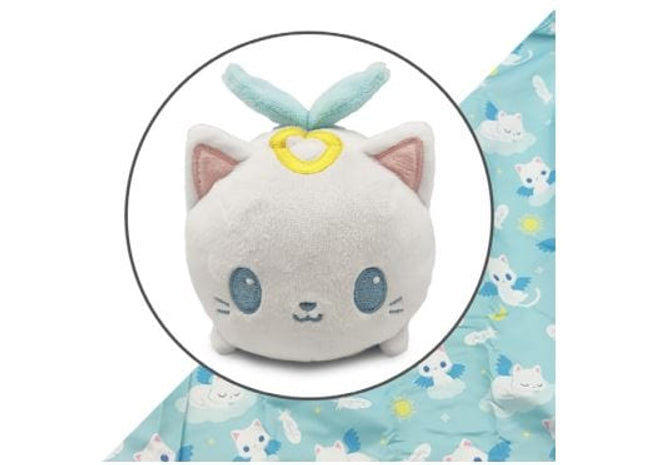 Gamers Guild AZ TeeTurtle Plushie Tote Bag: Light Blue Angel Cats Tote Bag + White Angel Cat Plushie AGD