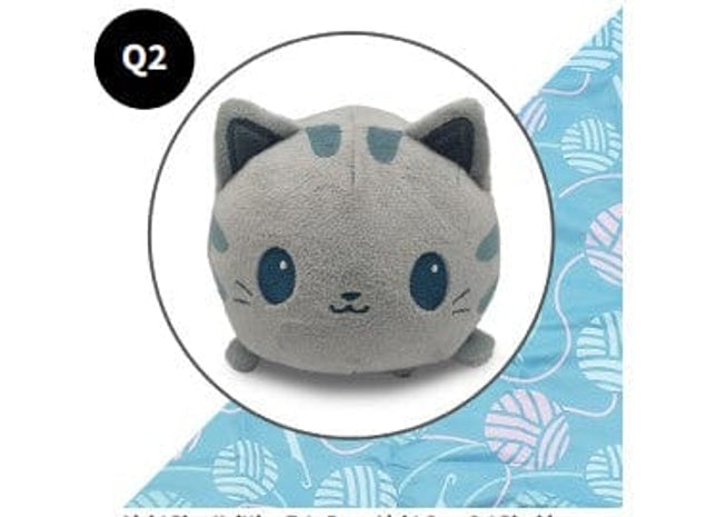 Gamers Guild AZ TeeTurtle Plushie Tote Bag: Light Blue Knitting Tote Bag + Light Gray Cat Plushie AGD