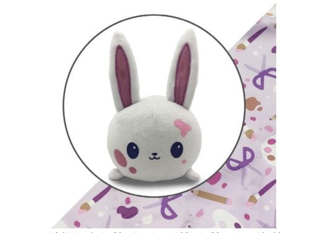 Gamers Guild AZ TeeTurtle Plushie Tote Bag: Light Purple Crafting Tote Bag + White Crafting Bunny Plushie AGD