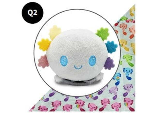 Gamers Guild AZ TeeTurtle Plushie Tote Bag: White Rainbow Axolotls Tote Bag + White (Rainbow Gills) Axolotl Plushie AGD