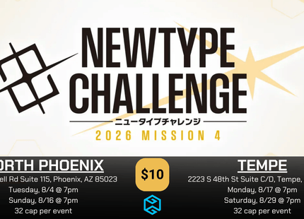 Gamers Guild AZ Tempe - 8/29 @ 7pm - Gundam Card Game Newtype Challenge 2026 Mission 4 Gamers Guild AZ