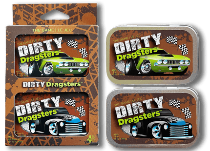 Gamers Guild AZ Tin Robot Games Dirty Dragsters: Black & Green Cars Quartermaster Direct