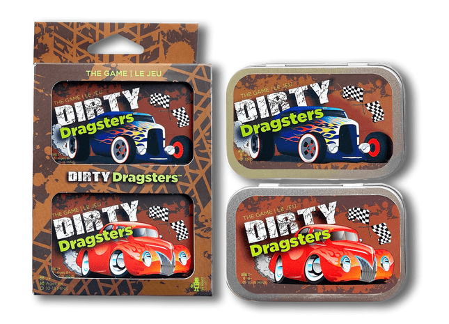 Gamers Guild AZ Tin Robot Games Dirty Dragsters: Blue & Orange Cars Quartermaster Direct