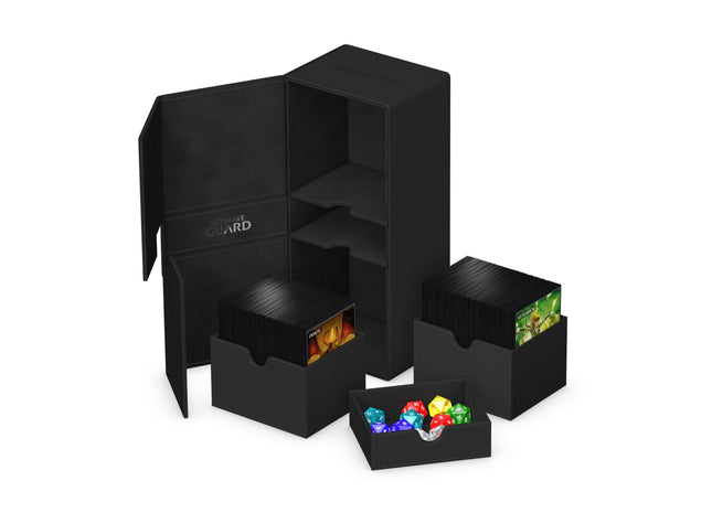 Gamers Guild AZ Ultimate Guard Twin Flip 'n' Tray 266+ Xenoskin Deck Case - Black Southern Hobby