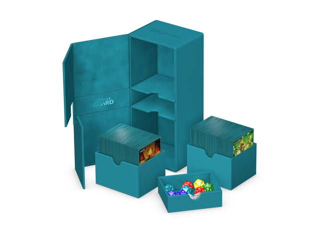 Gamers Guild AZ Ultimate Guard Twin Flip 'n' Tray 266+ Xenoskin Deck Case - Petrol Southern Hobby
