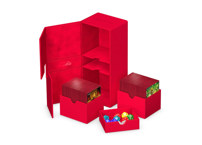 Gamers Guild AZ Ultimate Guard Twin Flip 'n' Tray 266+ Xenoskin Deck Case - Red Southern Hobby