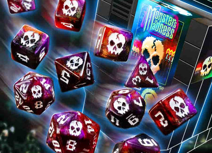 Gamers Guild AZ Ultra Pro Copy of Copy of One-Up Dice: Polyhedral Cartridge 7ct Sets: Cackling Skull INFINITE BLACK LLC