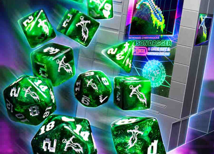 Gamers Guild AZ Ultra Pro Copy of One-Up Dice: Polyhedral Cartridge 7ct Sets: Poison Dagger INFINITE BLACK LLC