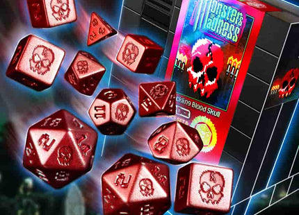 Gamers Guild AZ Ultra Pro One-Up Dice: Polyhedral Cartridge 7ct Sets: Cackling Blood Skull INFINITE BLACK LLC