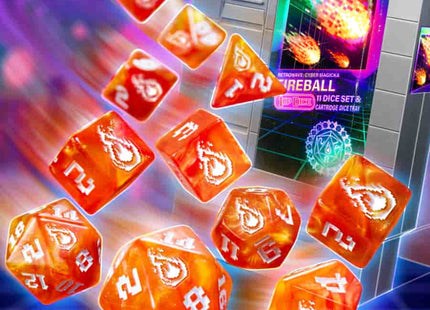 Gamers Guild AZ Ultra Pro One-Up Dice: Polyhedral Cartridge 7ct Sets: Fireball INFINITE BLACK LLC