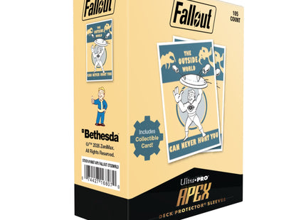 Gamers Guild AZ Ultra Pro Ultra Pro: Apex Sleeves - Fallout Vault Boy The Outside World Can Never Hurt You 105ct (Pre-Order) Southern Hobby