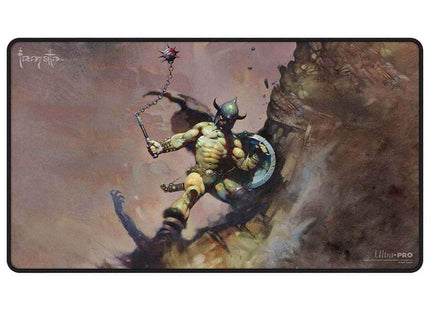 Gamers Guild AZ Ultra Pro Ultra Pro Artist Spotlight: Frank Frazetta - Black-Stitched Playmat: Warrior With Ball and Chain (Pre-Order) GTS