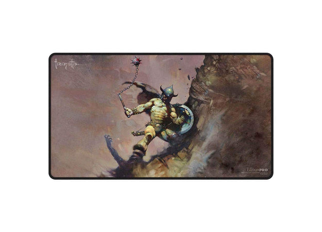 Gamers Guild AZ Ultra Pro Ultra Pro Artist Spotlight: Frank Frazetta - Black-Stitched Playmat: Warrior With Ball and Chain (Pre-Order) GTS