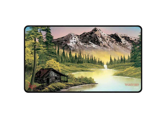Gamers Guild AZ Ultra Pro Ultra Pro Playmat: Bob Ross Mountain Retreat Black-Stitched Playmat (Pre-Order) GTS