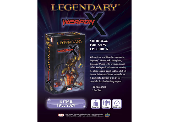 Gamers Guild AZ Upper Deck Entertainment Marvel Legendary Weapon X Expansion GTS