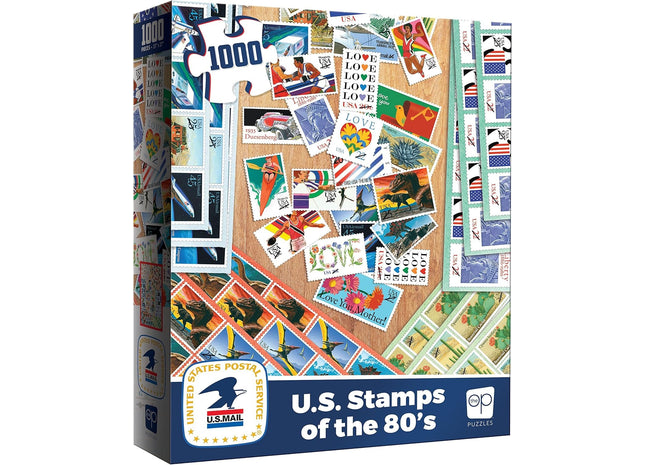 Gamers Guild AZ USAopoly USPS "U.S. Stamps of The 80’s" 1000 Piece Puzzle USAopoly