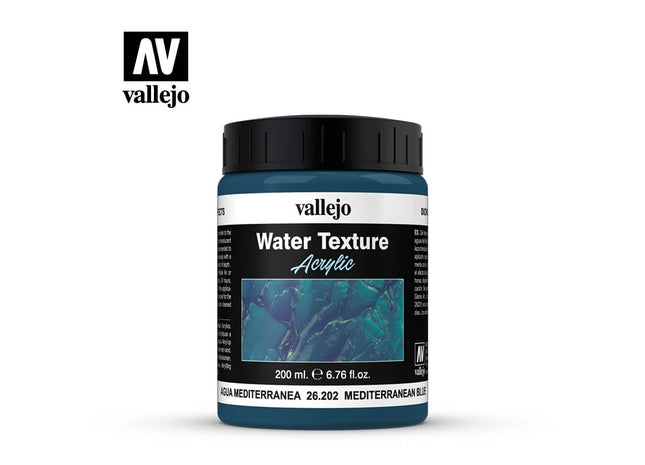 Gamers Guild AZ Vallejo Vallejo: 26.202 Diorama Effects Water Texture Mediterranean Blue HobbyTyme