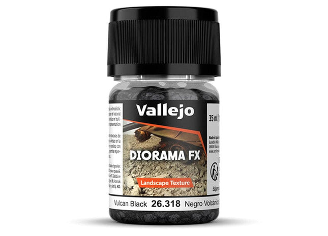 Gamers Guild AZ Vallejo Vallejo: 26.318 Diorama Effects - Landscape - Vulcan Black 2-5 mm (35ml) (Pre-Order) ACD Distribution