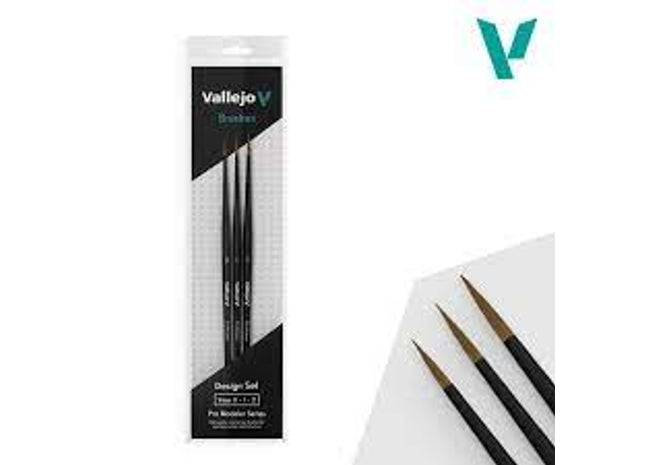 Gamers Guild AZ Vallejo Vallejo Brush Set: Definition - Natural Hair (Sizes 0, 1 & 2) (Pre-Order) ACD Distribution