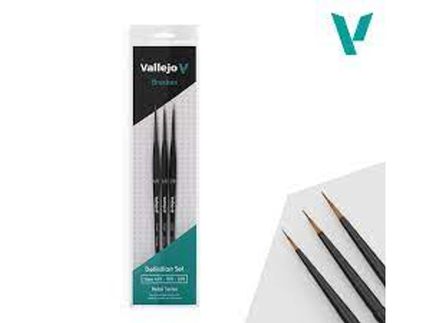 Gamers Guild AZ Vallejo Vallejo Brush Set: Definition - Synthetic fibers (Sizes 4/0, 3/0 & 2/0) (Pre-Order) ACD Distribution