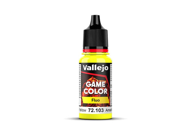 Gamers Guild AZ Vallejo Vallejo: Game Color Fluo 72.103 Fluorescent Yellow HobbyTyme
