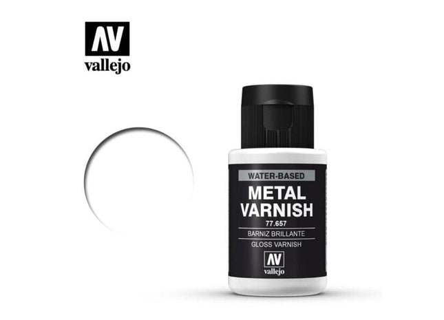 Gamers Guild AZ Vallejo Vallejo: Metal Color 77.657 Gloss Metal Varnish 32ml HobbyTyme