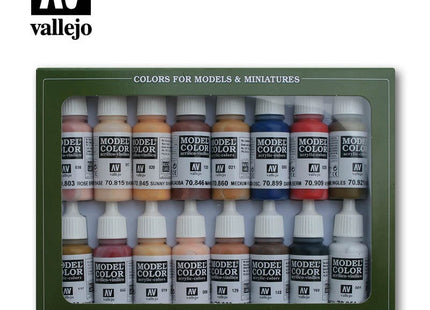 Gamers Guild AZ Vallejo Vallejo Model Color Set: 70.125 16 Face & Skin Tones HobbyTyme