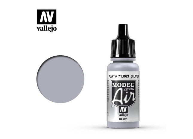 Gamers Guild AZ Vallejo Vallejo: Model Metallic Air 71.063 Silver HobbyTyme
